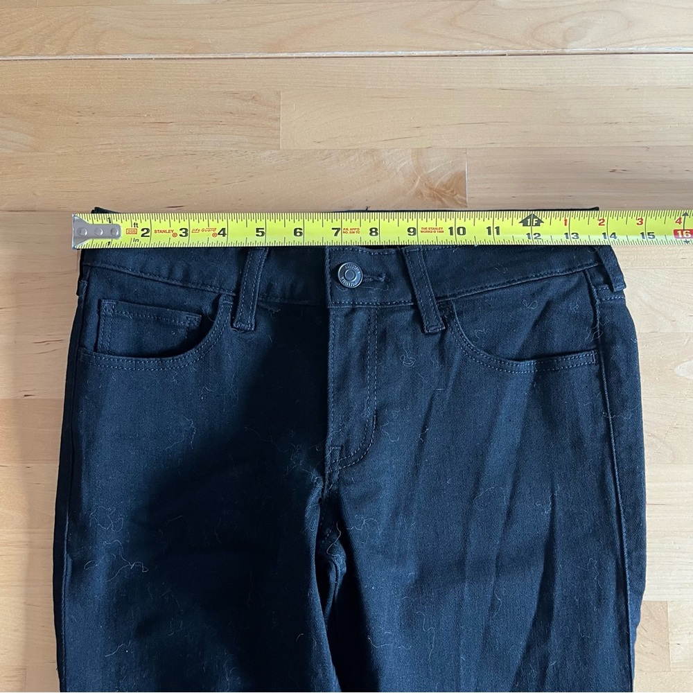 Hollister Low Rise Bootcut Jeans Short 2S/26S Black Wash Stretch Denim Y2K - Picture 5 of 7